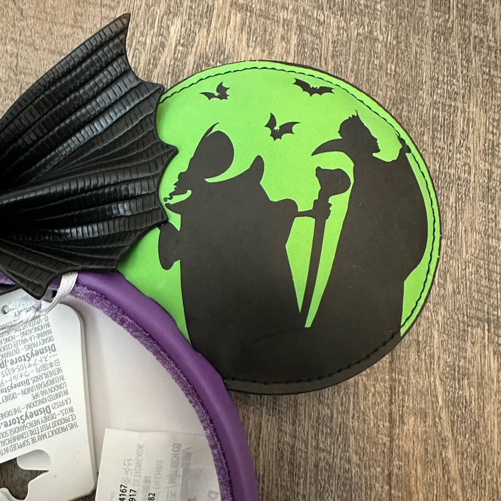 NWT Disney Parks Loungefly Oogie Boogie Bash 2024 Glow in the Dark Mickey Ears - Picture 5 of 10